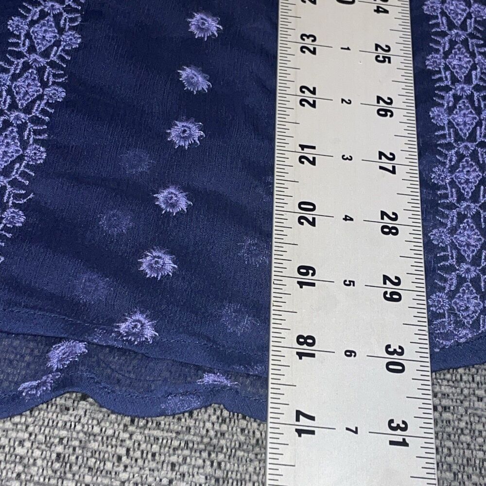 Olive And Oak Womens Blouse‎ 1X Blue Half Sleeve Lined Peasant Boho Festival Top - Picture 6 of 11